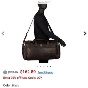 Black leather Duffel bag. Like new !